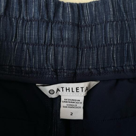 Athleta Cabo linen textured shorts navy 2 - Picture 10 of 14